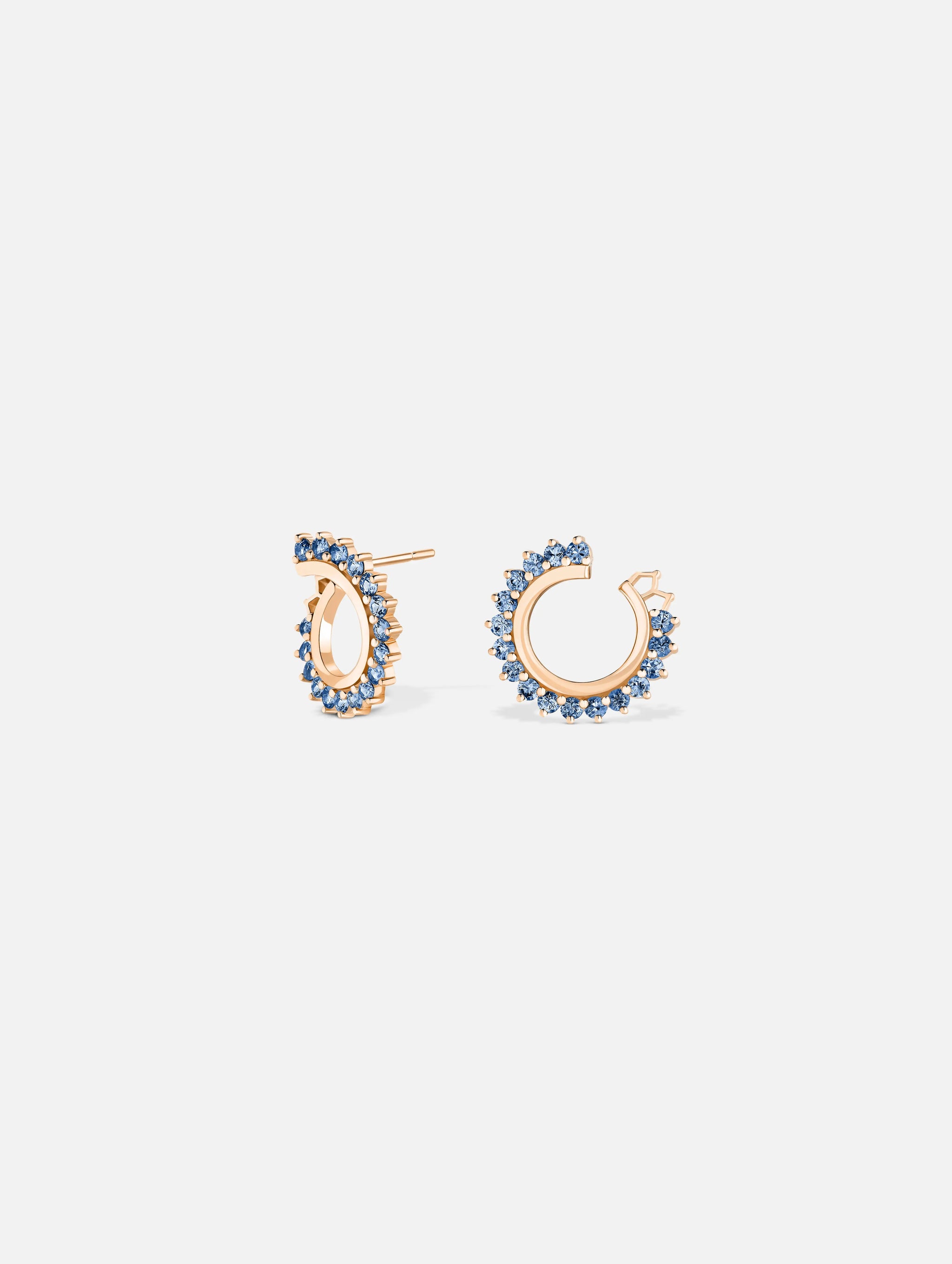 Boucles d'oreilles Vendôme Saphir Bleu en Or Rose - 1 - Nouvel Heritage