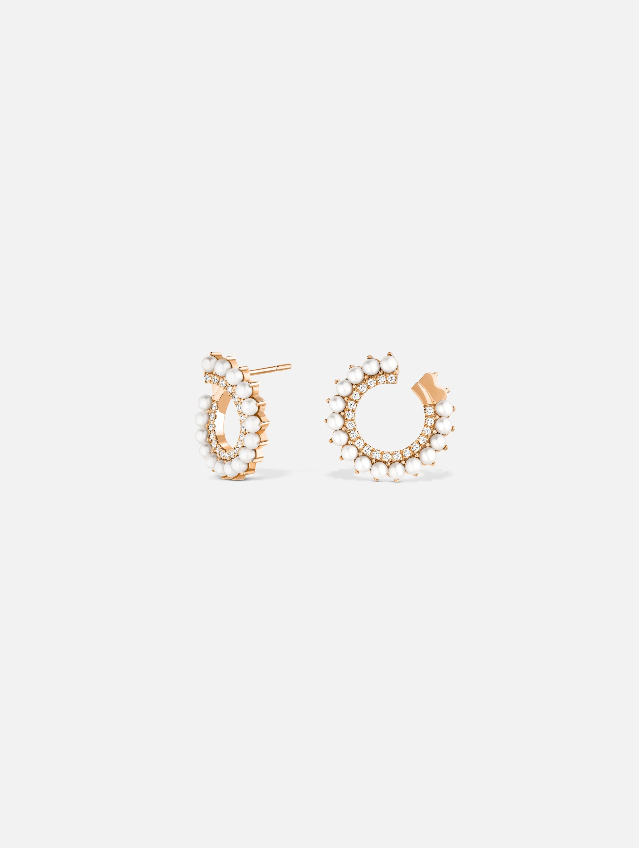 Boucles d'oreilles Vendôme Perle en Or Rose - 1 - Nouvel Heritage