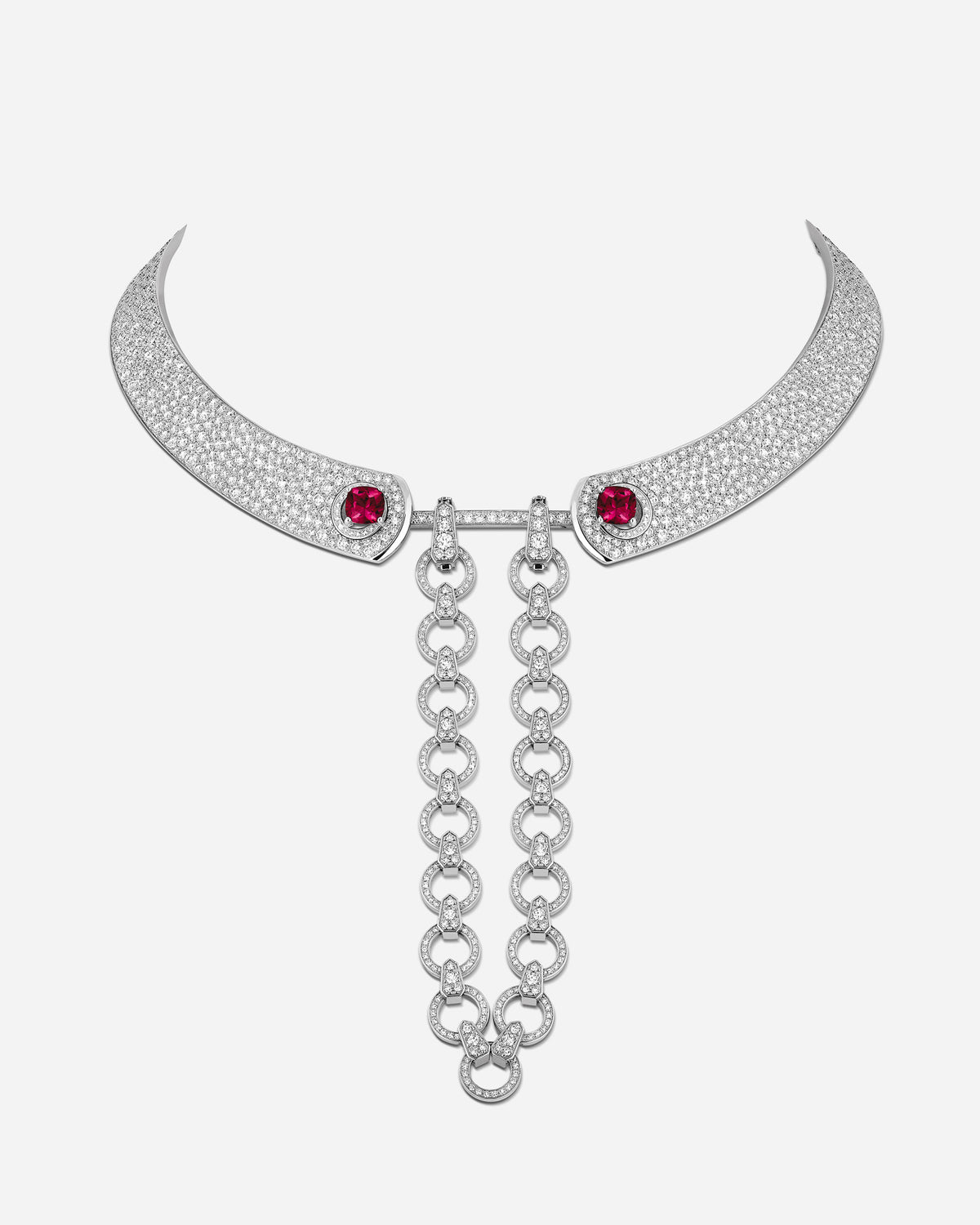 Mood Collar High Jewelry Necklace in White Gold