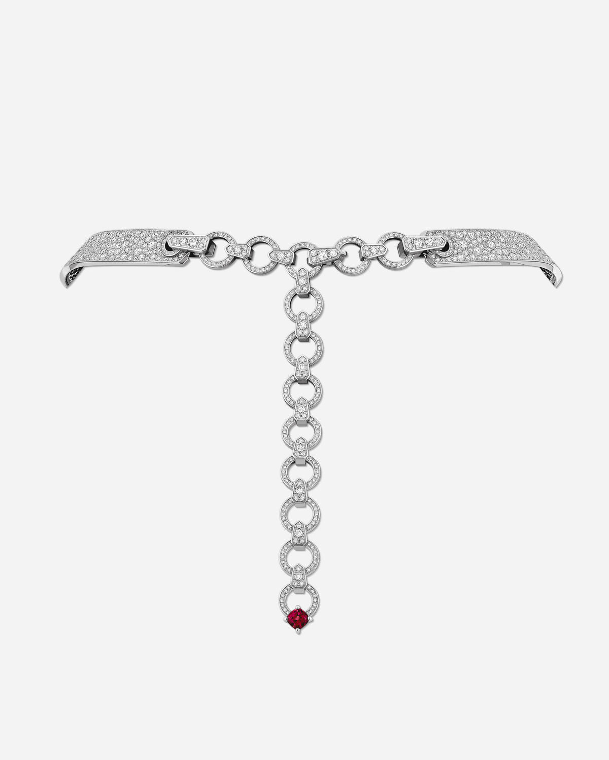 Mood Collar High Jewelry Necklace in White Gold, view 2