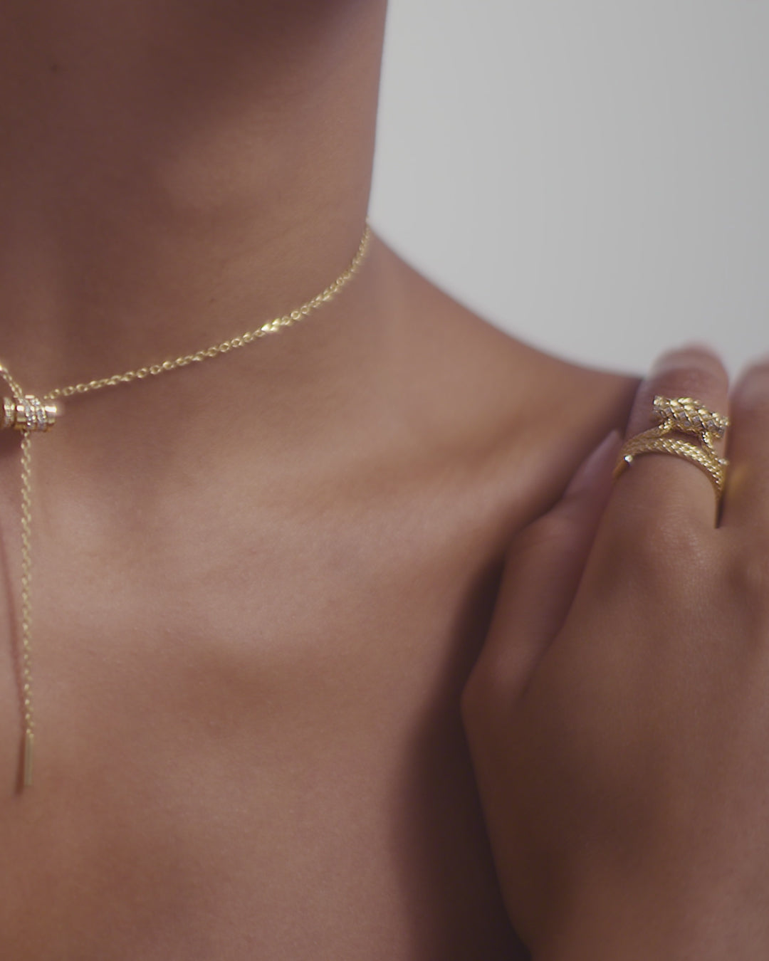 Paved Mini Latch Pendant in Yellow Gold