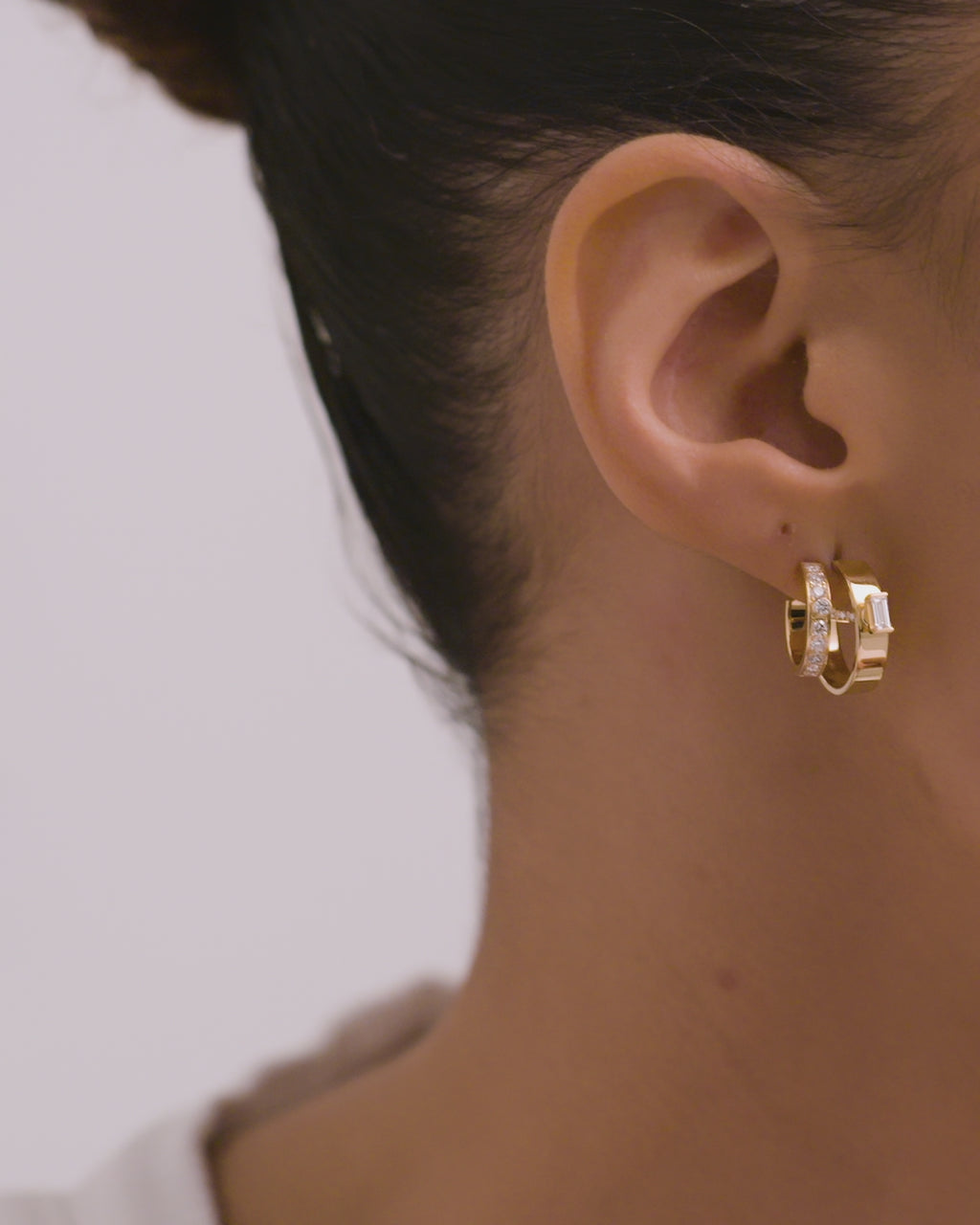 Dinner Date Mood Hoops in Yellow Gold