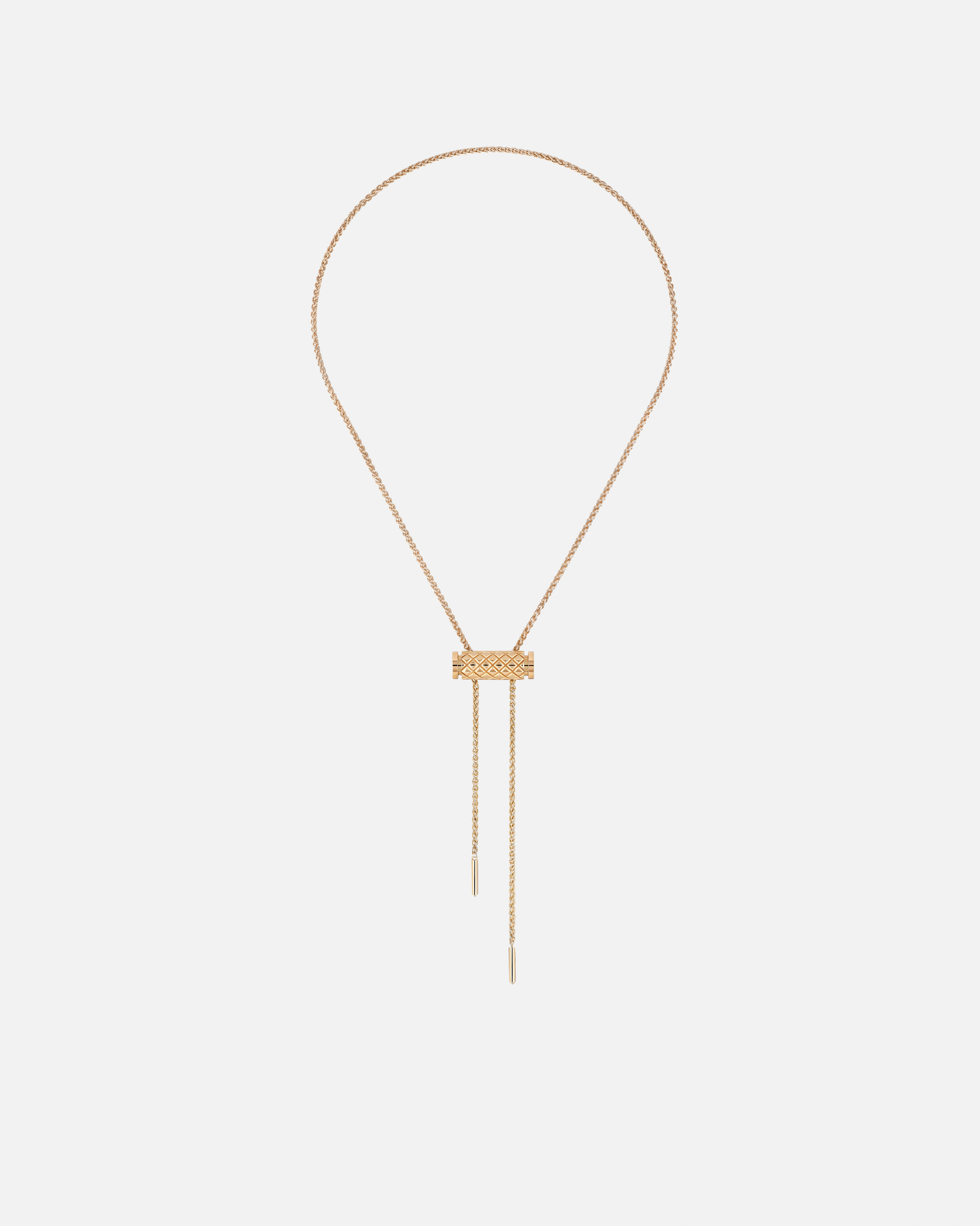 Gold Latch Pendant on MM Chain in Rose Gold